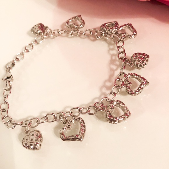 Genuine Silver Heart Charm Bracelet - Picture 3 of 9